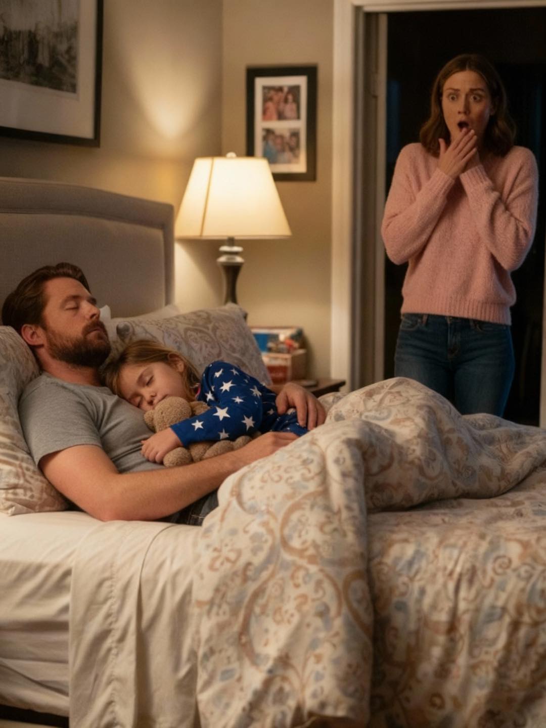 Ośmioletnia dziewczynka śpi sama, ale każdego ranka narzeka, że ​​jej łóżko jest „za małe”. Kiedy jej matka sprawdza nagrania z kamery bezpieczeństwa o drugiej w nocy, dziewczynka wybucha płaczem…