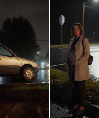 Byłam w ósmym miesiącu ciąży, gdy mój mąż odmówił mi pomocy w zmianie przebitej opony – wróciłam do domu z kimś, a jego twarz zbladła