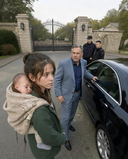 Victor Rowan miał właśnie wsiąść do swojego eleganckiego czarnego sedana, gdy nieśmiały głos zatrzymał go przy żelaznej bramie jego rozległej posiadłości w północnej Kalifornii. „Proszę pana… szuka pan pokojówki? Mogę sprzątać, prać, gotować – cokolwiek. Proszę… moja młodsza siostra nie jadła od wczoraj”. Ochrona już się ustawiała, wyszkolona w eliminowaniu takich sytuacji, zanim się zaostrzą. Victor przez dekady spotykał się z niezliczonymi prośbami – starannie przećwiczonymi historiami, desperackimi dłońmi, obietnicami składanymi w potrzebie. Nauczył się, wcześnie i dobrze, jak iść naprzód. W jego świecie zatrzymanie się oznaczało bezbronność. Normalnie by się nie odwrócił. Ale ten głos był inny. Nie było to wymagające. Nie było to dramatyczne. Brzmiało krucho – jakby miało się zawalić, gdyby to zignorować. Zatrzymał się i zwrócił twarz w stronę bramy. Stała tam młoda dziewczyna, ledwie nastolatka, niepokojąco chuda pod za dużą kurtką, która otulała jej ramiona. Jej buty były porysowane od brudu, włosy pospiesznie związane, a luźne pasma okalały twarz naznaczoną wyczerpaniem znacznie przekraczającym jej wiek. Do jej pleców przypięte było dziecko. Nie było w niczym nowym ani ciepłym – tylko w starym, znoszonym kocyku, starannie zawiązanym. Niemowlę wyglądało na ciche, zbyt ciche. Victor zauważył płytkie uniesienie się maleńkiej klatki piersiowej, niepokojącą ciszę. Przeszła mu irytacja. To była dokładnie taka sytuacja, której miały zapobiec jego środki bezpieczeństwa. Wtedy jego wzrok przesunął się. Tuż pod szczęką dziewczyny, częściowo ukryty pod kołnierzykiem, znajdował się blady ślad w kształcie półksiężyca. Wiktor zamarł. Zaparło mu dech w piersiach. Znał ten znak. Wiedział o tym całe życie. Jego młodsza siostra miała taki sam – tę samą krzywiznę, to samo miejsce. Jako dziecko śmiała się z tego, nazywając to małym księżycem, który podąża za nią wszędzie. Lata później, gdy ich rodzina rozpadła się pod ciężarem gniewu i straty, zaczęła ukrywać go pod szalikami, jakby zakrycie go mogło wymazać wszystko, co między nimi pękło. Zniknęła z jego życia prawie dwadzieścia lat temu. A teraz u jego bram stała dziewczyna z dokładnie tym samym znamieniem – znamieniem, którego nie dało się usunąć żadnymi pieniędzmi, władzą ani przygotowaniem. „Kim jesteś?” – zapytał Victor, a ostry ton jego głosu przeciął ciszę poranka, zanim zdążył ją złagodzić. Dziewczynka się przestraszyła. Instynktownie się poruszyła, zaciskając mocniej tkaninę, która zabezpieczała dziecko, jakby szykowała się do odprawienia lub eskorty z posesji. Jej wzrok powędrował w stronę strażników, po czym ostrożnie powrócił do Victora. „Nazywam się Clara Monroe” – powiedziała cicho. „Nie jestem tu dla pieniędzy. Po prostu… potrzebuję pracy. Jakiejkolwiek pracy. Moja siostra jest głodna”. Victor obserwował ją z tak intensywnym skupieniem, że strażnicy poczuli się nieswojo. Jej wzrok był bystry i czujny, a wyraz twarzy pełen rezerwy. Był w niej strach – ale i determinacja. To nie była gra. To była wytrwałość, wyćwiczona przez konieczność. Lekko uniósł rękę, dając ochroniarzom znak, żeby się odsunęli. „Przynieś jedzenie” – mruknął pod nosem. „I wodę”. Chwilę później przy bramie pojawiła się taca – chleb, zupa, owoce. Victor patrzył, jak Clara przyjmuje ją drżącymi rękami. Ona nie jadła. Zamiast tego łamała chleb na małe kawałki, karmiąc dziecko najpierw, gdy się poruszyło. Dopiero gdy niemowlę się uspokoiło, Klara wzięła kilka ostrożnych łyków zupy, powoli i odmierzając, jakby bała się, że zniknie. Coś ścisłego i nieznanego ścisnęło pierś Victora. „Kiedy ostatni raz jadłeś?” zapytał. „Wczoraj rano” – odpowiedziała po prostu Clara. „W porządku. Przyzwyczaiłam się”. Żadne dziecko nie powinno być zmuszane do wypowiadania takich słów. „Jak ma na imię twoja siostra?” zapytał Victor. „June” – odpowiedziała, a jej głos natychmiast złagodniał. „Ma osiem miesięcy”. Victor przełknął ślinę. „A twoja matka?” – zapytał. „Jak miała na imię?” Clara zamilkła, spuszczając wzrok. „Elena Monroe. Szyła sukienki w domu. Zmarła zeszłej zimy. Zapalenie płuc”. Serce Victora waliło jak młotem. Elena. Ta nazwa była dla niego jak cios. To nie był przypadek. „Czy twoja matka miała podobny znak?” zapytał cicho. Clara skinęła głową. „W tym samym miejscu. Zawsze to ukrywała. Mówiła, że ludzie się gapią”. Victor zamknął oczy. Przez lata wmawiał sobie, że jego siostra postanowiła zniknąć – że odrzuciła jego życie, sukces, potrzebę kontrolowania wszystkiego. Ukrył poczucie winy pod płaszczykiem bogactwa i ekspansji. A teraz jej dzieci stały u jego bram – głodne, bezdomne i przestraszone. „Powiedziała, że jesteś jej bratem” – dodała ostrożnie Clara, bez wyrzutów sumienia. „Powiedziała, że jesteś bardzo ważny. Bardzo zajęty. Kazała nam ci nie przeszkadzać”. Te słowa zraniły go głębiej niż jakiekolwiek oskarżenie, z jakim kiedykolwiek musiał się zmierzyć Victor. Powoli wyciągnął rękę i otworzył bramę. „Wejdźcie do środka” – powiedział, a jego głos drżał tak, jak nie słyszał go od lat. „Oboje. Nie musicie pracować. Nie musicie niczego udowadniać. Tu jesteście bezpieczni”. Clara patrzyła na niego, a na jej twarzy malowało się niedowierzanie i wyczerpanie. „Panie… ja…” „Victor” – poprawił go delikatnie. „Po prostu Victor”. Tej pierwszej nocy w rezydencji Clara spała w pozycji siedzącej, tuląc mocno dziecko, wzdrygając się na każdy nieznany dźwięk. Victor obserwował z daleka, zawstydzony tym, jak długo jej ciało się uspokajało. Wezwano lekarzy. June została zbadana, nakarmiona i ogrzana. Clara dostała czyste ubrania, prywatny pokój i coś, czego od dawna nie miała – przestrzeń. Dni mijały. A tygodnie mijały. Clara wróciła do szkoły, oddając się nauce z intensywnością napędzaną czymś więcej niż tylko głodem. Victor obserwował, jak powoli uczyła się na nowo uśmiechać – początkowo nieśmiało, jakby szczęście było czymś kruchym, co może zniknąć, gdy tylko w nie uwierzy. Pewnego wieczoru siedzieli razem na tarasie, podczas gdy June spała spokojnie w wózku. Cisza między nimi trwała, zanim Victor w końcu się odezwał. „Powinienem był cię szukać” – powiedział cicho. „Nie powinienem był się zatrzymywać”. Clara spojrzała mu w oczy i zawahała się, zanim odpowiedziała. „Moja matka zawsze wierzyła, że tak zrobisz”. Łzy spływały po policzkach Victora – nie na pokaz, nie dramatycznie – po prostu prawdziwie. Od tego momentu przestał być potężnym człowiekiem ukrytym za żelaznymi bramami. Został wujkiem. Wiele lat później, gdy Clara przechodziła przez scenę podczas uroczystości ukończenia studiów, a June śmiejąc się biegała przez ten sam ogród, w którym kiedyś spała głodna, Victor uświadomił sobie coś, czego nigdy nie nauczył się dzięki szczęściu. Rodzina nie przybywa według harmonogramu. Czasami przychodzi zranione, drżące i proszące o pomoc. A kiedy już to nastąpi, nie odwracasz wzroku. Ponieważ najcenniejszym dziedzictwem nie jest bogactwo. Chodzi o to, żeby być wtedy, gdy jest to najbardziej potrzebne. Potem tygodnie. Clara ponownie zapisała się do szkoły. Uczyła się pilnie, napędzana głodem głębszym niż jedzenie. Victor obserwował, jak uczy się śmiać na nowo, powoli, ostrożnie, jakby radość mogła zostać jej odebrana, gdyby za bardzo jej zaufała. Pewnego wieczoru, gdy siedzieli na tarasie i obserwowali June śpiącą w wózku, Victor w końcu przemówił. „Powinienem był cię znaleźć” – powiedział cicho. „Powinienem był poszukać”. Clara patrzyła na niego przez dłuższą chwilę, zanim odpowiedziała: „Moja matka nigdy nie przestała mieć nadziei, że ty też to zrobisz”. Łzy spływały po twarzy Victora – nie głośno, nie dramatycznie. Po prostu szczerze. Od tego dnia przestał być miliarderem za bramami. Został wujkiem. Wiele lat później, gdy Clara skończyła studia, a June śmiejąc się biegała po tym samym ogrodzie, w którym kiedyś spała głodna, Victor zrozumiał coś, czego bogactwo nigdy go nie nauczyło. Rodzina nie przyjeżdża wtedy, kiedy jest to wygodne. Czasami przybywa rozbite, trzęsące się, proszące o jedzenie. A kiedy już to nastąpi – nie odwracasz się. Ponieważ największym dziedzictwem nie są pieniądze. Chodzi o to, żeby pojawić się wtedy, kiedy jest to najbardziej potrzebne. Brak powiązanych postów.