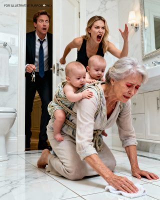 Milioner wrócił do domu, spodziewając się spokojnego wieczoru — ale gdy usłyszał szept matki: „Bolą mnie plecy, proszę pani”, podczas gdy szorowała zimną podłogę, mając na zmęczonych plecach jego dwójkę dzieci, odkrył, co robiła jego żona za jego plecami. Prawda, która wyszła na jaw, zmieniła jego życie na zawsze