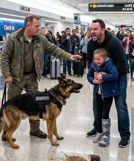 „Zabierz od niej rękę – natychmiast”. Emerytowany żołnierz SEAL, jego K9 i moment, w którym kawiarnia na lotnisku ujawniła prawdę, której nikt nie mógł zaprzeczyć.