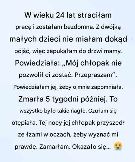 Kiedy byłem bezdomny, moja matka zamknęła drzwi — prawdę poznałem dopiero po jej śmierci