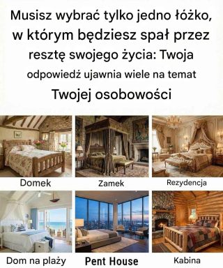 Musisz wybrać tylko jedno łóżko, w którym będziesz spać przez resztę swojego życia — Twój wybór ujawnia więcej, niż myślisz