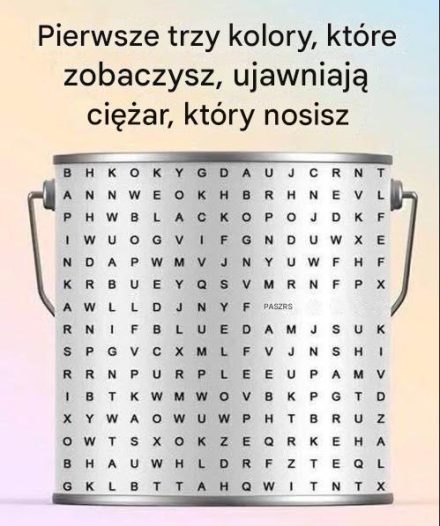 Pierwsze trzy kolory, które zobaczysz, ujawniają ciężar, który nosisz