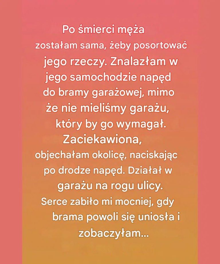 Tajemniczy otwieracz garażu zaprowadził mnie do jego cichej dobroci
