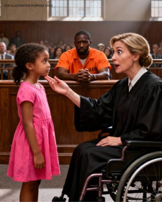 5-letnia dziewczynka stanęła twarzą w twarz z sędzią poruszającym się na wózku inwalidzkim i powiedziała: „Puść mojego tatę, a ja pomogę ci znowu chodzić” – sąd się śmiał… aż do momentu, gdy jej obietnica zaczęła się spełniać