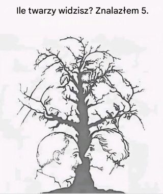 Ile twarzy widzisz na tym drzewie?