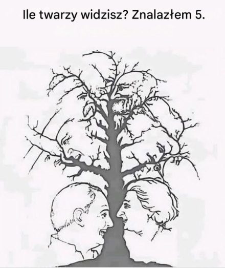 Ile twarzy widzisz na tym drzewie?