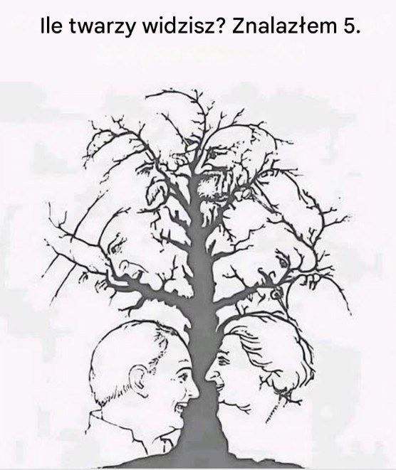 Ile twarzy widzisz na tym drzewie?