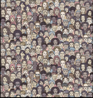 Czy potrafisz znaleźć kota ukrytego wśród ludzi na tym obrazku?