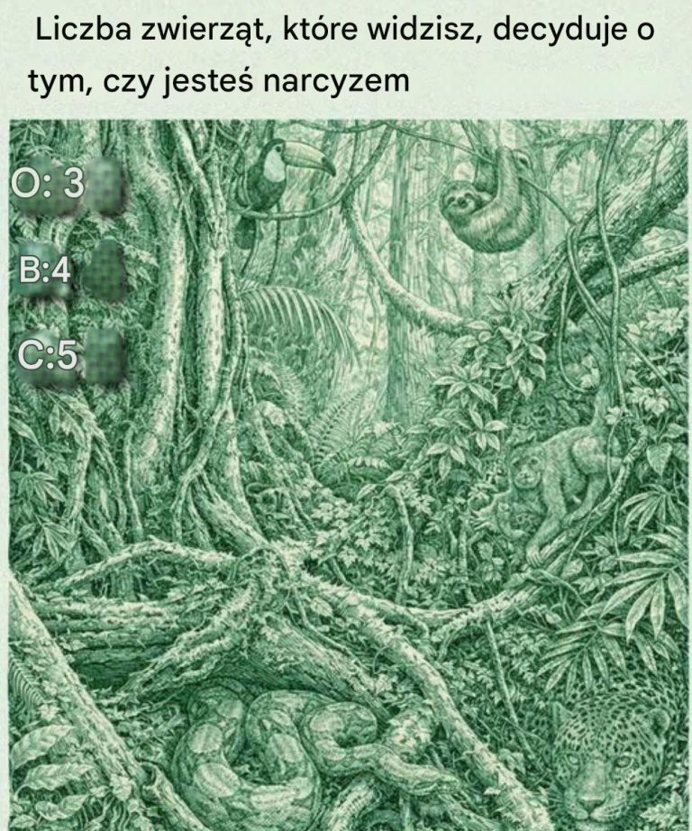 Liczba zwierząt, które widzisz, decyduje o tym, czy jesteś narcyzem